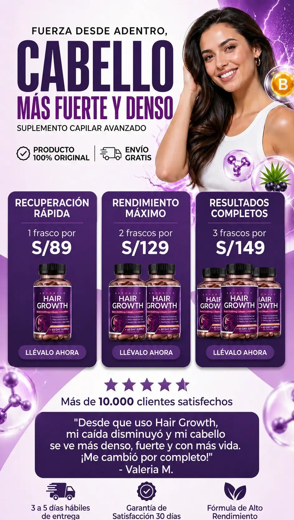 Advanced Hair Growth – Rainbow Nutrients | Nutrición Avanzada para un Cabello Más Fuerte