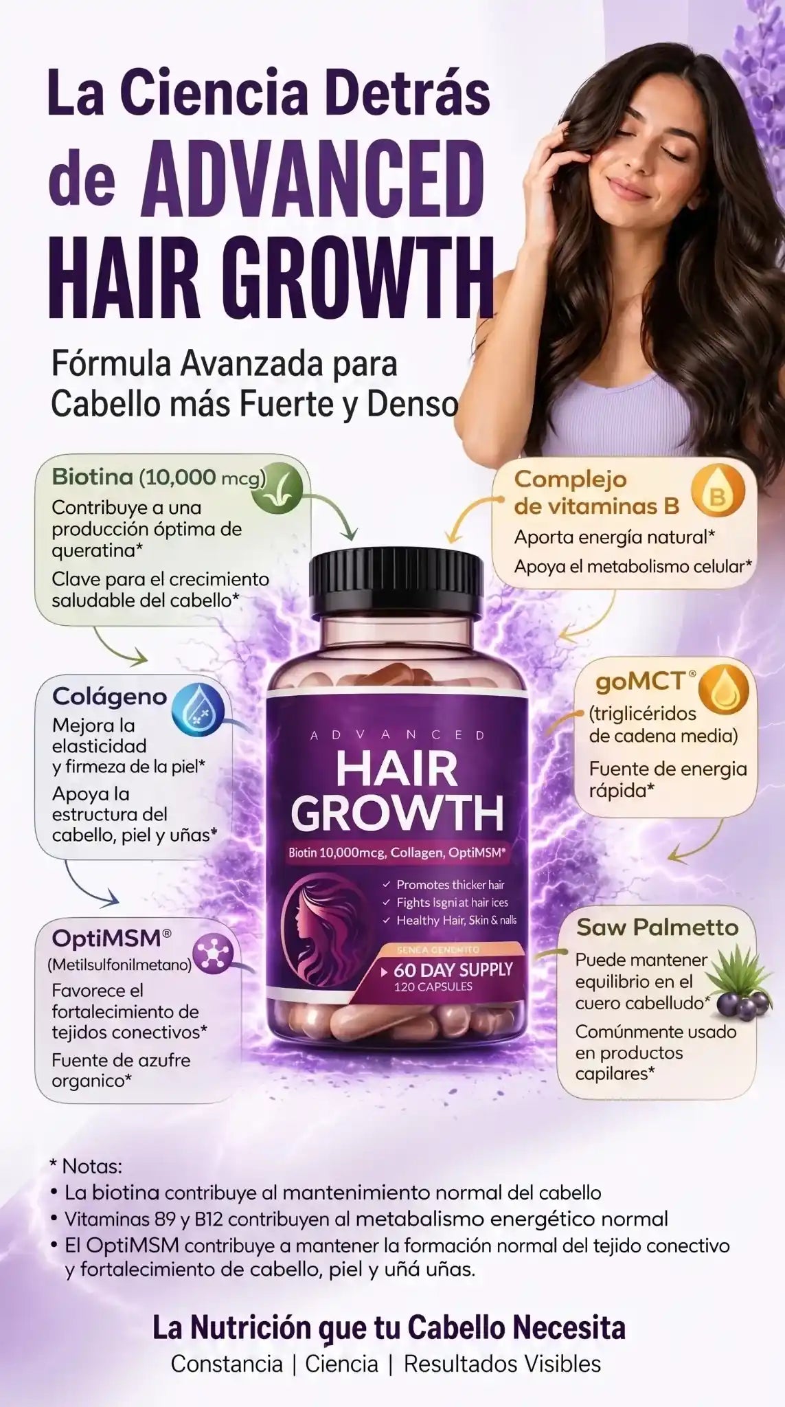 Advanced Hair Growth – Rainbow Nutrients | Nutrición Avanzada para un Cabello Más Fuerte
