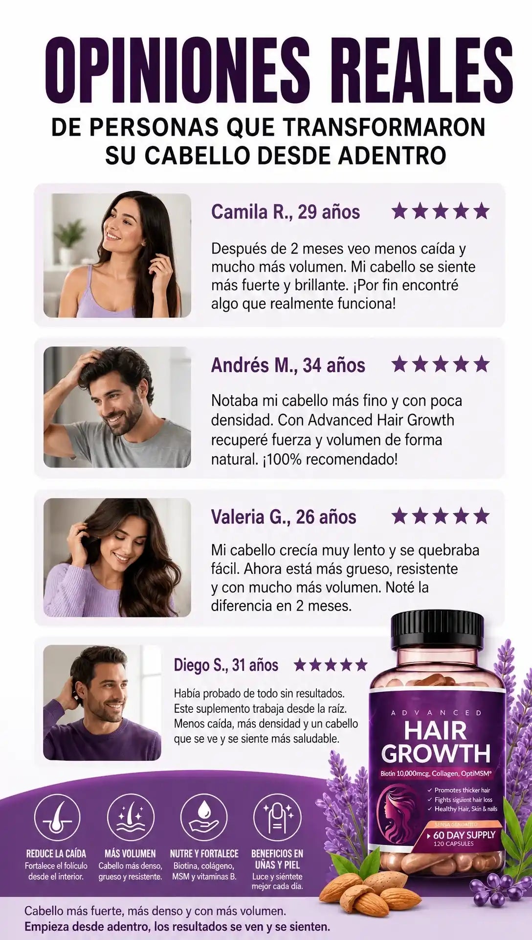 Advanced Hair Growth – Rainbow Nutrients | Nutrición Avanzada para un Cabello Más Fuerte