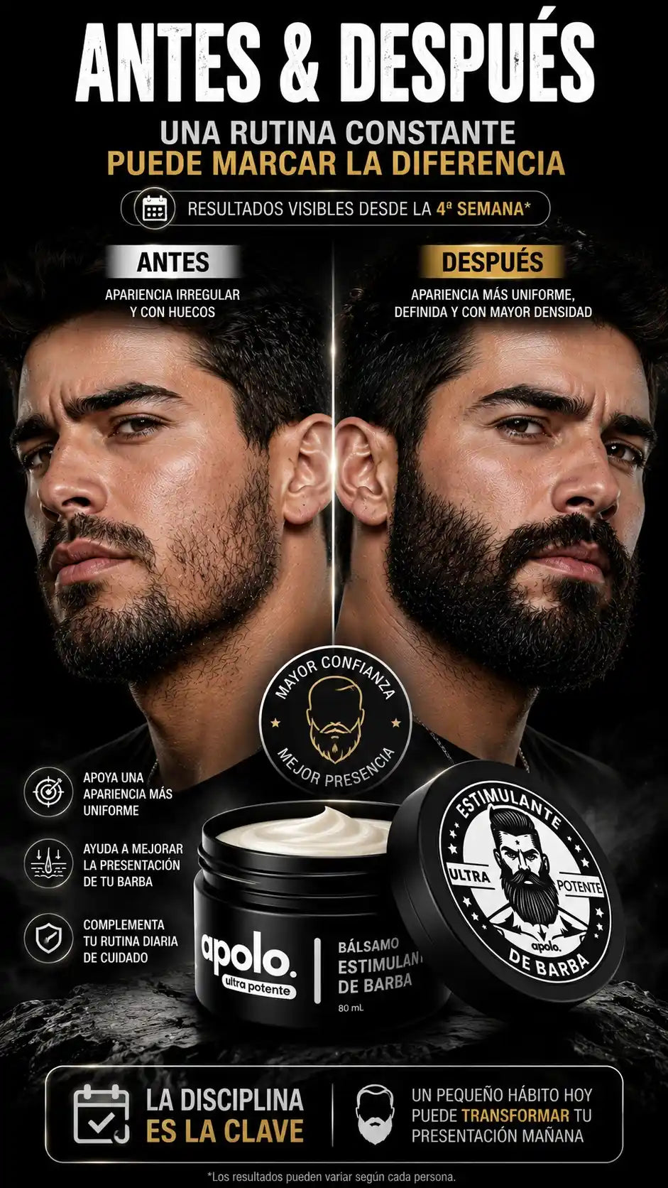 Bálsamo para Crecimiento de Barba Ultra Potente - Apolo