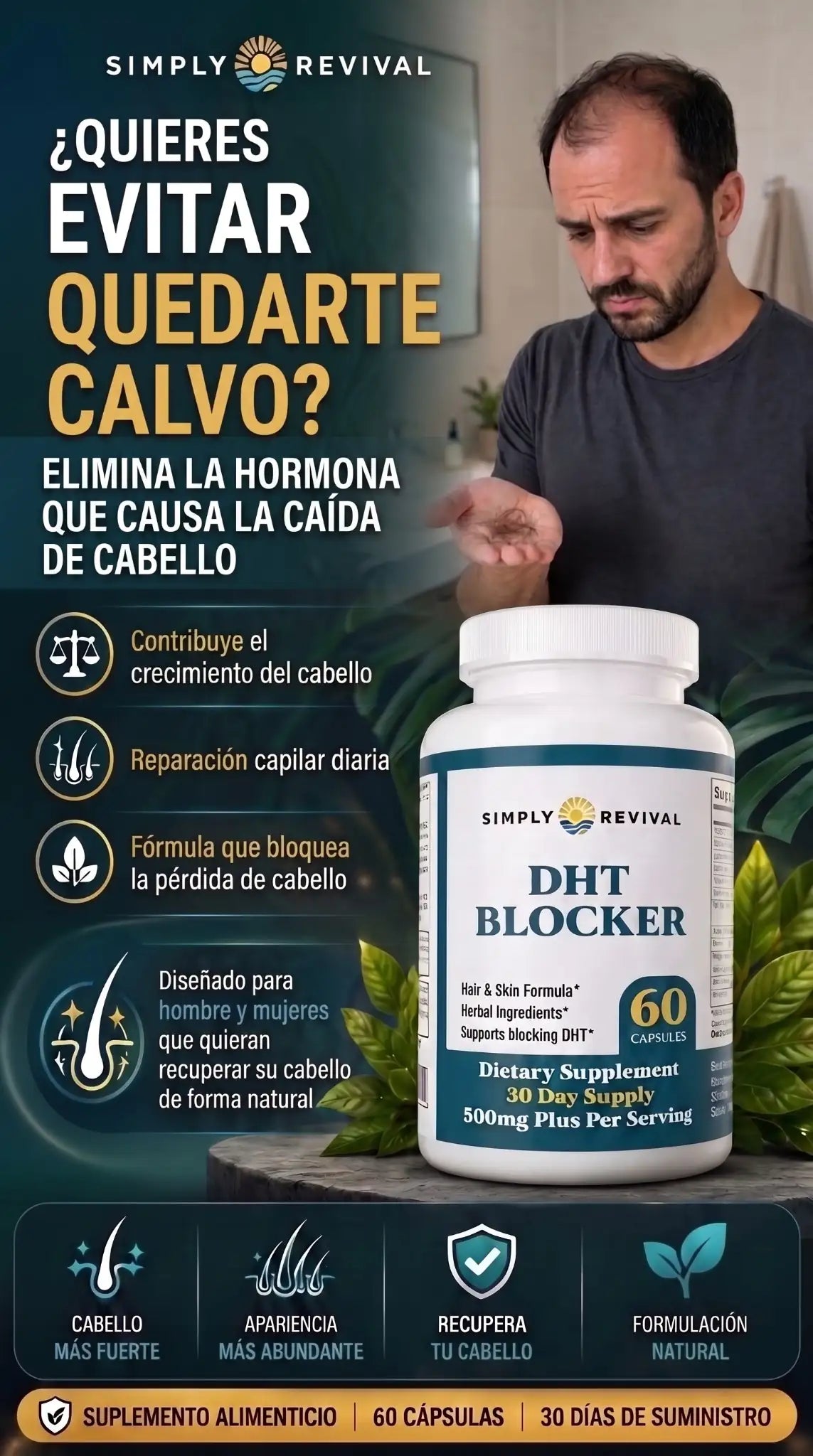 DHT BLOCKER - Menos caída de pelo, crecimiento más saludable