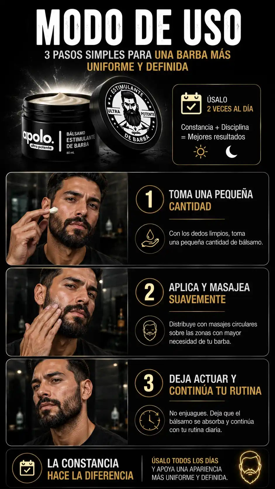 Bálsamo para Crecimiento de Barba Ultra Potente - Apolo