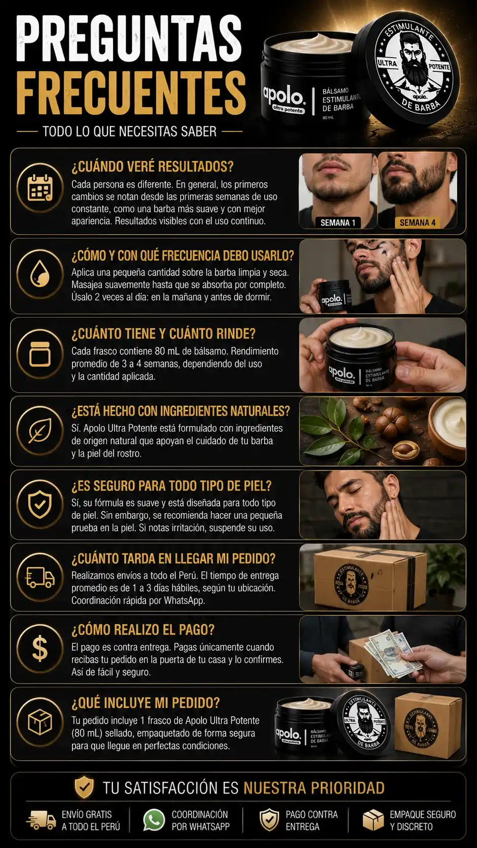 Bálsamo para Crecimiento de Barba Ultra Potente - Apolo