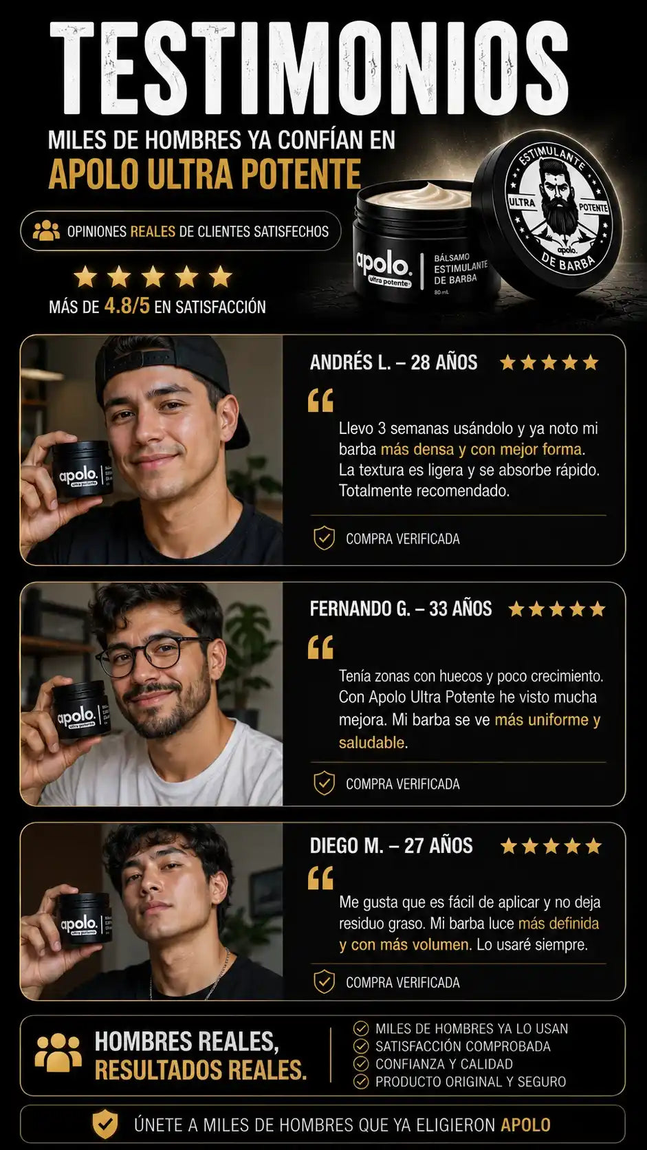 Bálsamo para Crecimiento de Barba Ultra Potente - Apolo